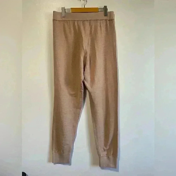 Anthropologie Varley Alice Cotton Knit Sweatpants in Praline Ivory - Picture 6 of 12